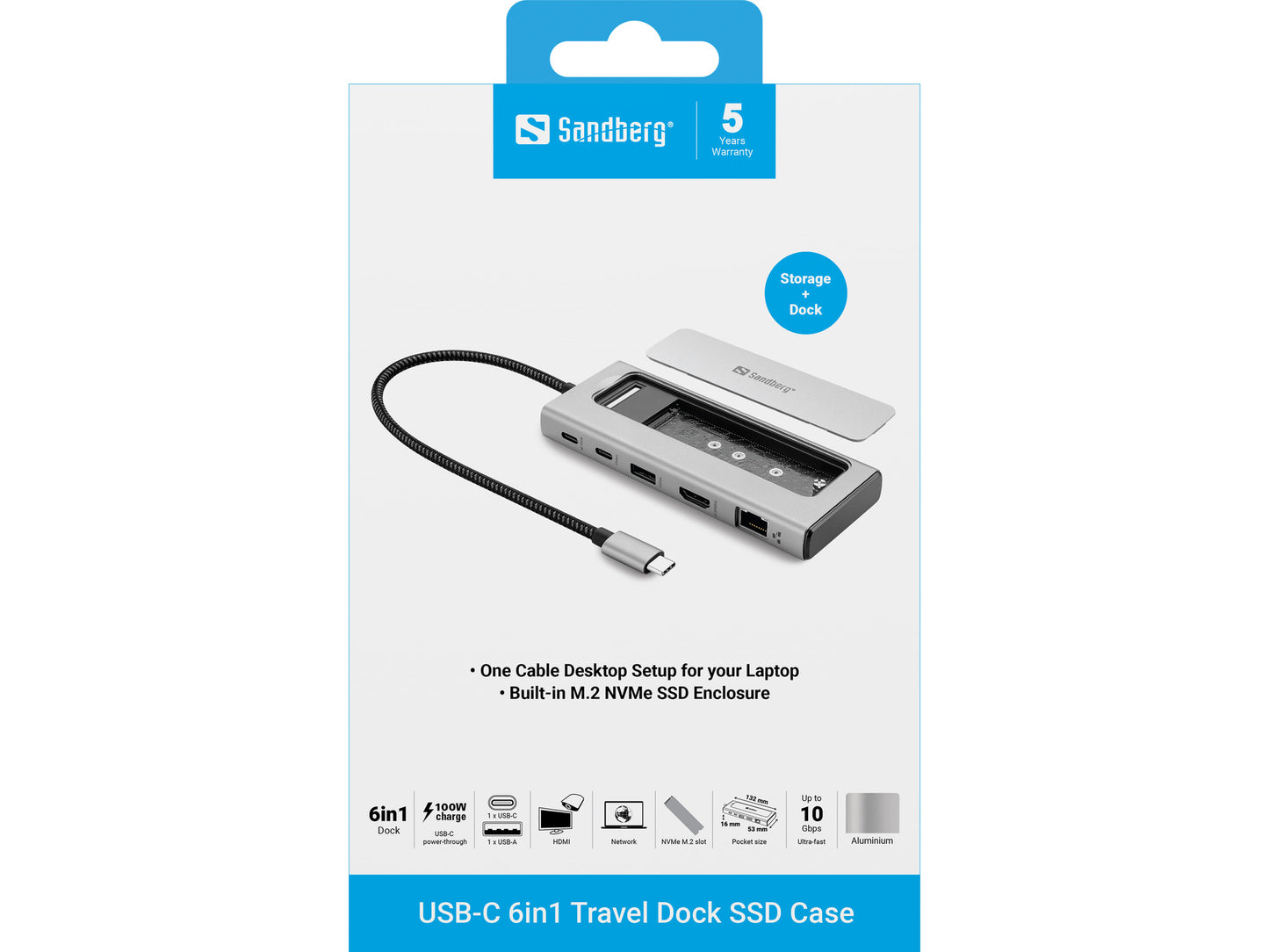 USB-C 6in1 Travel Dock SSD Case