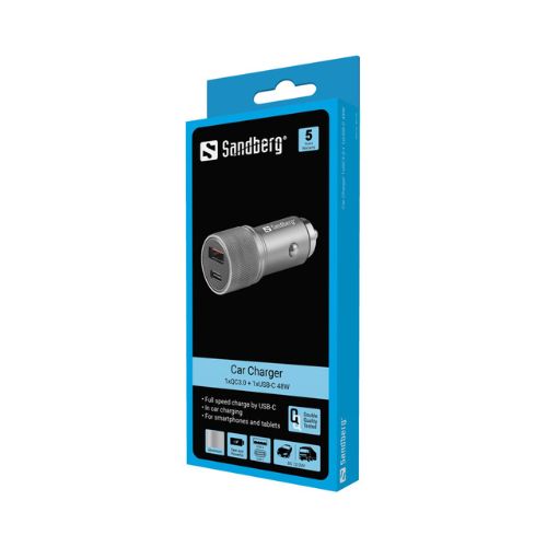 Зарядно за кола 1xQC3.0+1xUSBC 48W