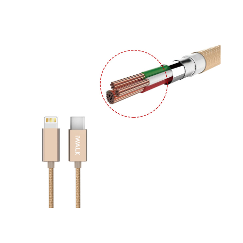 Кабел за зареждане и синхронизиране от стоманен CL тип C към USB тип | 1м
