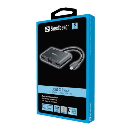 Sandberg USB-C докинг станция