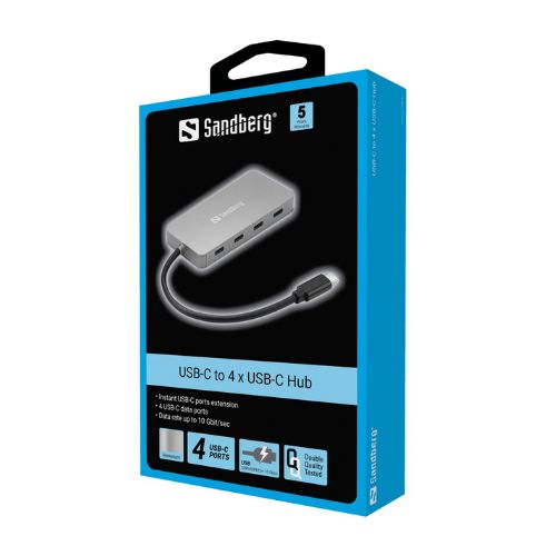 USB-C към 4 x USB-C хъб