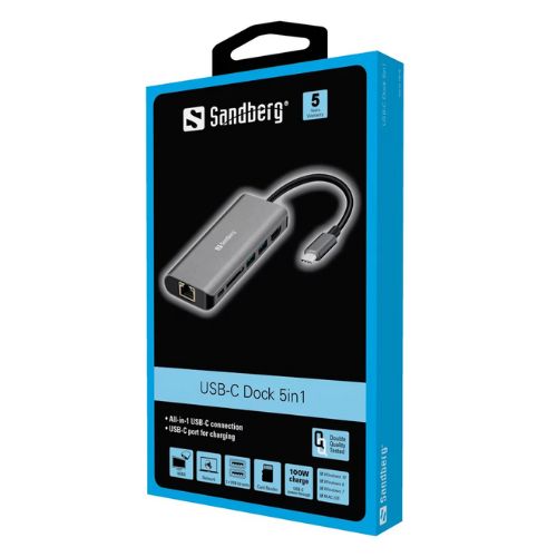 USB-C докинг станция HDMI+LAN+SD+USB 61W