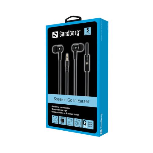 Черни слушалки за поставяне в ушите Speak'n Go