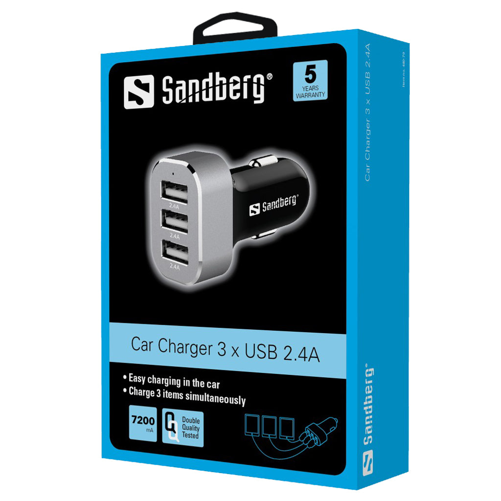 Тройно USB зарядно за кола