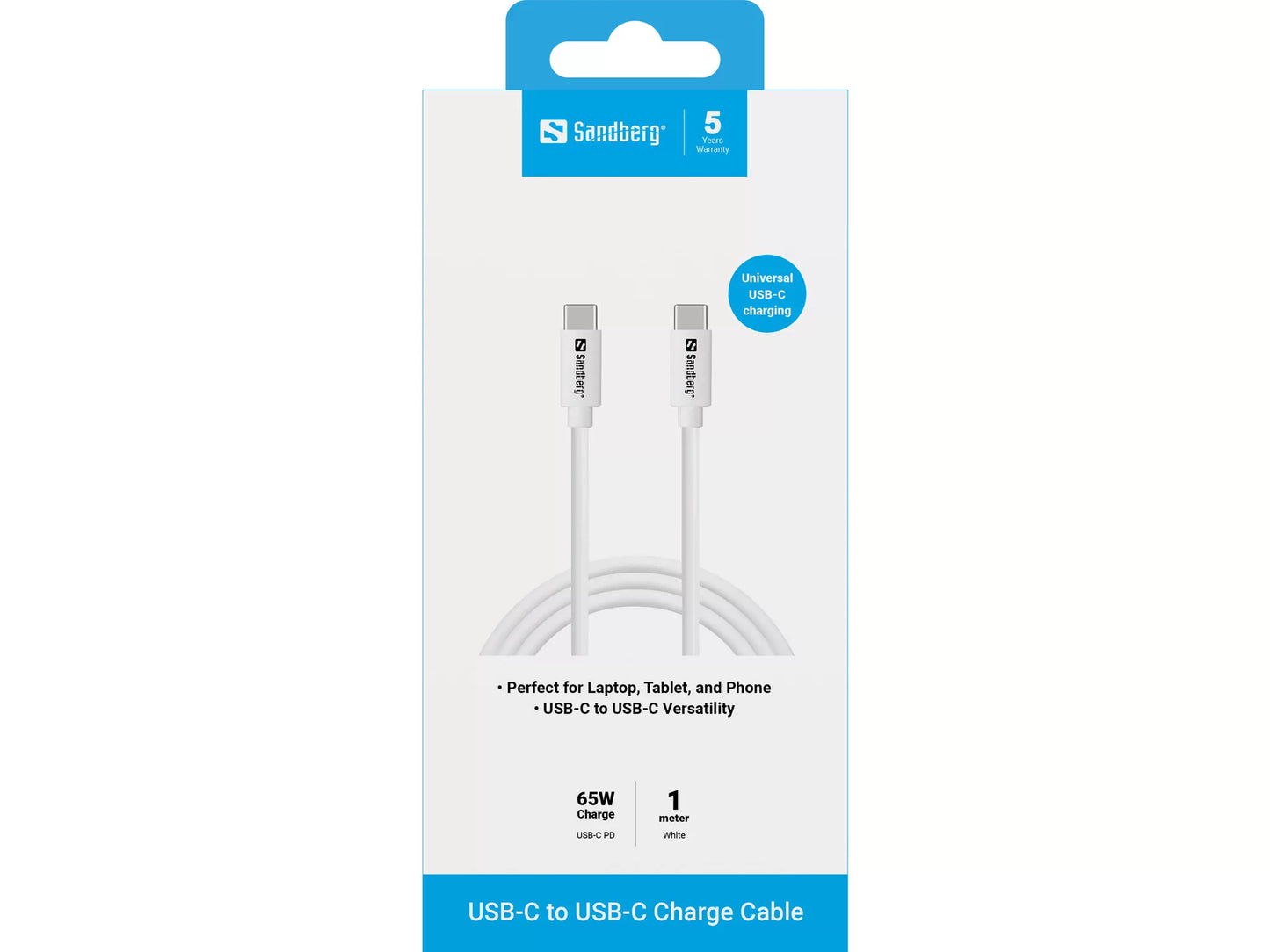USB-C кабел за зареждане 1M, 65W