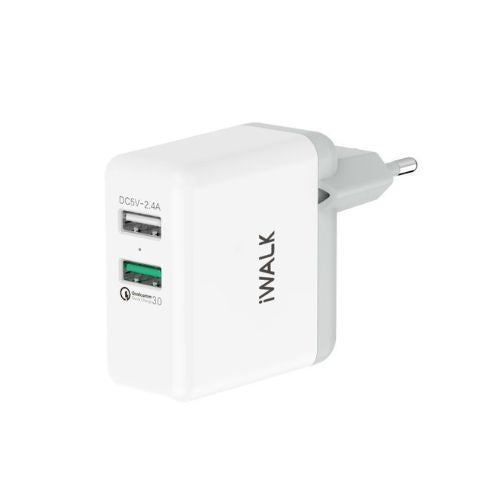 Universal Dual-Port USB Wall Charger with QC 3.0