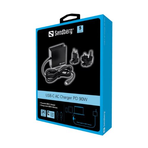 USB-C PD AC-Charger 90W EU+UK