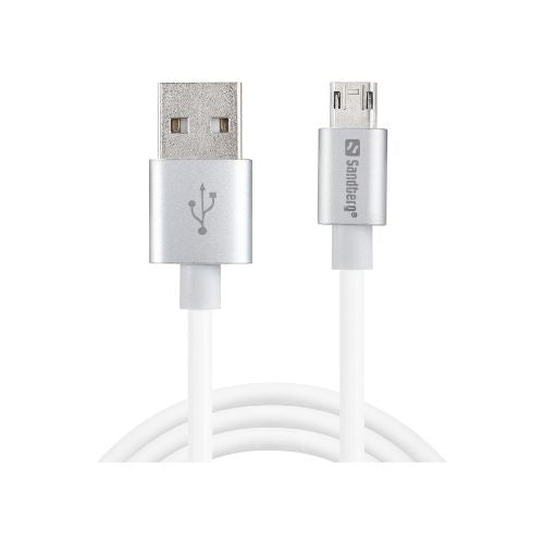 Reversible MicroUSB Cable | White | 1m