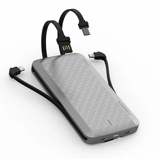 Scorpion X Powerbank with Built-in Cables Grey
