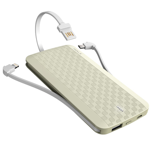 Scorpion 8000 Powerbank with Lightning and Micro-USB cables White